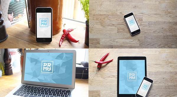 New photo based #iPhone, #iPad and #Macbook #mockup collection for #free download at goo.gl/B9OQDF
