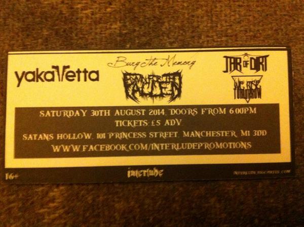 BuryTheMemory's tweet photo. Saturday is going off with @YakavettaBand @HFTFofficial @JarOfDirtBand @WeRiseTomorrow! Only £5 a ticket! http://t.co/Ivpr11RPNo
