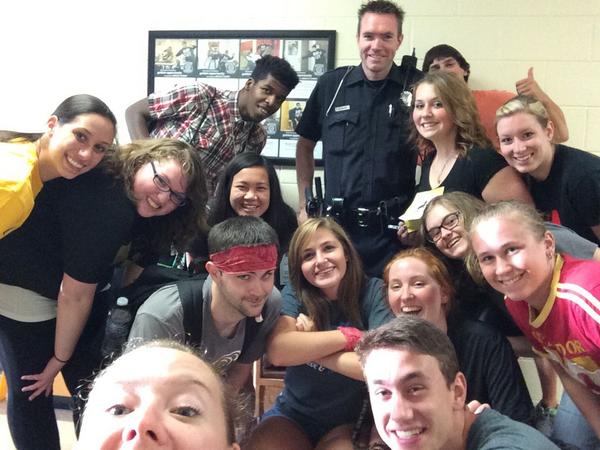 RoadRally12's tweet photo. Academy award style selfie with Officer Basin @OUPD #OVOGs http://t.co/A4Gm5EE2nu