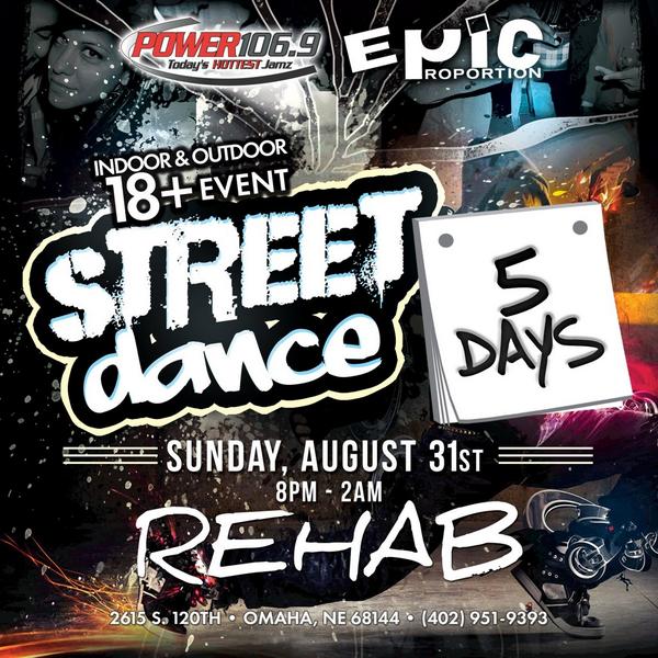 EPEventsOmaha's tweet photo. What are you doing in 5 days? EP and @power1069 will be havin a little get together at @rehabomaha. You should join.😏 http://t.co/DLAIpFrePO