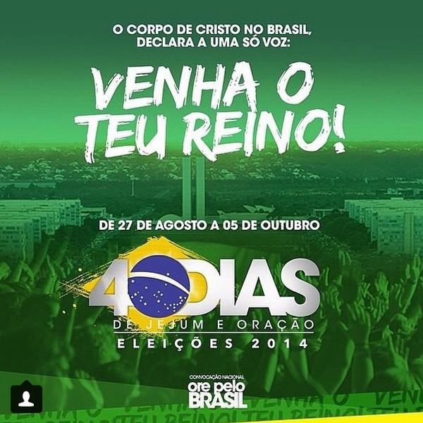 MinProfetizando's tweet photo. Começa HOJE campanha de jejum e oração pelo Brasil e pelas eleições!
Que Deus nos guarde! Oremos! http://t.co/E3hInajElF