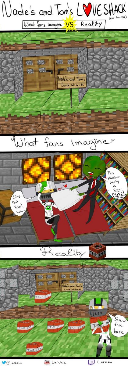 Lurcissia's tweet photo. Nade &amp; Tom's slumber party! 
Follow for somewhat daily stream comics!
#MianiteFanArt @ProSyndicate @OpTic_NaDeSHoT http://t.co/gozKjRgRG4