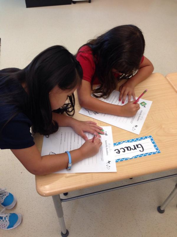 Mrs_Davis_3rd's tweet photo. We did Butterfly Buddy interviews today to learn about our classmates! #educ8bisd #burlesonisd http://t.co/xUiSQMmZur