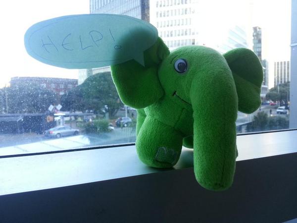 phpnz14thief's tweet image. Looks like hes in a bit of distress @dkcwd . Wonder what you'll do to rescue your #elePHPants #phpnz14