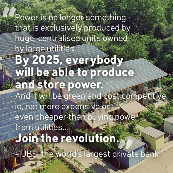350's tweet photo. The renewable revolution is here. But don't have to take our word for it -- ask the world's largest private bank. http://t.co/boGq5uH2Xt