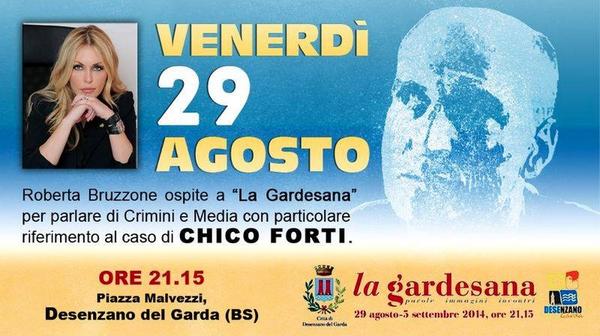 RedRonnie's tweet photo. Domani sera @LaGardesana ci sarà @RobertaBruzzone che racconterà CHICO FORTI grazie @terzigio http://t.co/zg1kxhQRy2