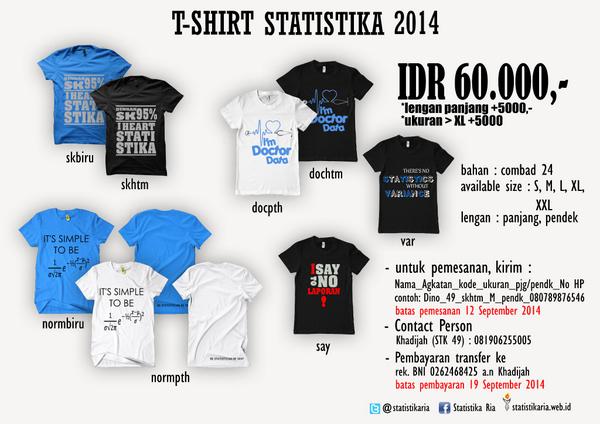 PO #TShirtSR2014 Batch 2. yuk segera dipesan ke nomer yg tertera/langsung klik bit.ly/pemesanankaossr  cc: <a href="/STK46IPB/">Statistika IPB 2009</a>