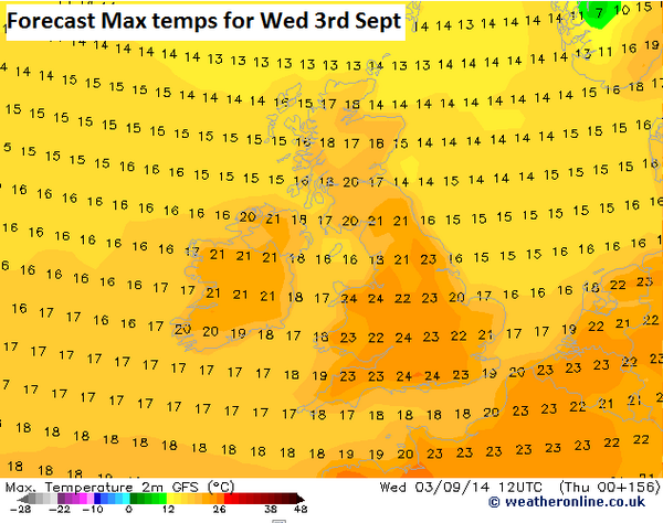 SimonOKing's tweet photo. Hope you've not packed away the BBQ's/garden furniture?  Summer's back for the 1st week of September... http://t.co/KesxfWM1PM