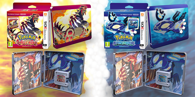 欧州版 ポケモン オメガルビー アルファサファイア 限定版はスチールブック仕様でフィギュア付き インサイド