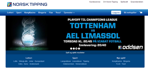 Smoothedan's tweet photo. Har @NorskTippingAS kopiert @NordicBetNO sitt konsept Ekstrasjansen? Tottenham spiller visstnok kval til CL i kveld. http://t.co/MmKSgGjFtz