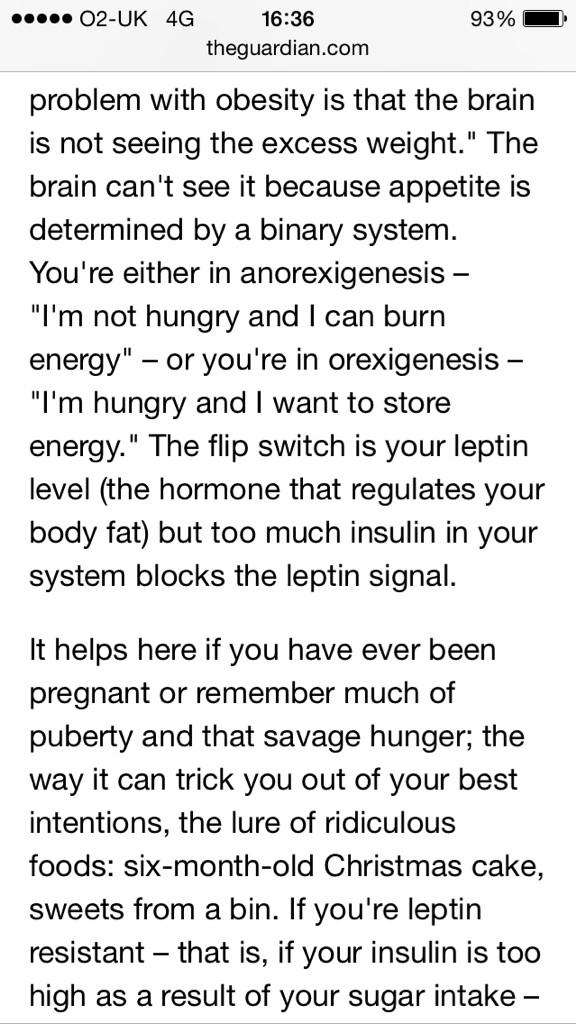 Gabi90909's tweet photo. High level of #insulin blocks the #leptin signal!This is the #holygrail of obesity!#obesitykills #drlustig #sugar http://t.co/voFIqIvsLD