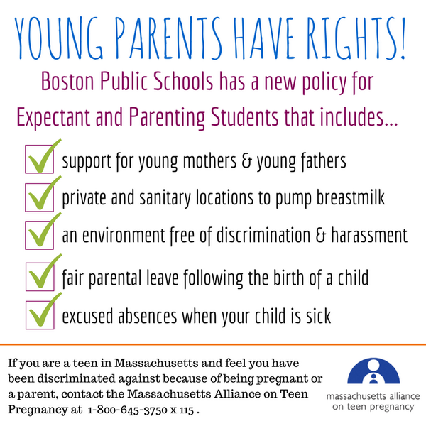 MATeenPregnancy's tweet photo. All young parents should feel supported throughout their educational journeys! @BostonSchools #WeSupportYoungParents http://t.co/z1vphwi0IW