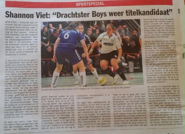 DFTda1's tweet image. Shannon Viet: 'Drachtster Boys weer titelkandidaat' #Actief #DFT1 #Eredivisiezaalvoetbal
