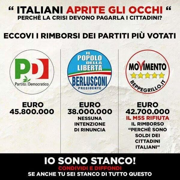 carlucci_cc's tweet photo. Solo il #M5S rinuncia ai #rimborsi...col referendum del '93 avevamo anche detto NO ma se ne infischiano http://t.co/kEe7OQRHcS