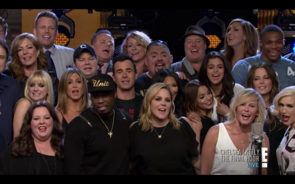 SanOliverosVarg's tweet photo. Allison Janney,Anna Faris,Melissa McCarthy,J. Theroux,Naya Rivera,Selena Gómez,Gwen Stefani,50 Cent
#ChelseaFinale http://t.co/daWi4G12FP