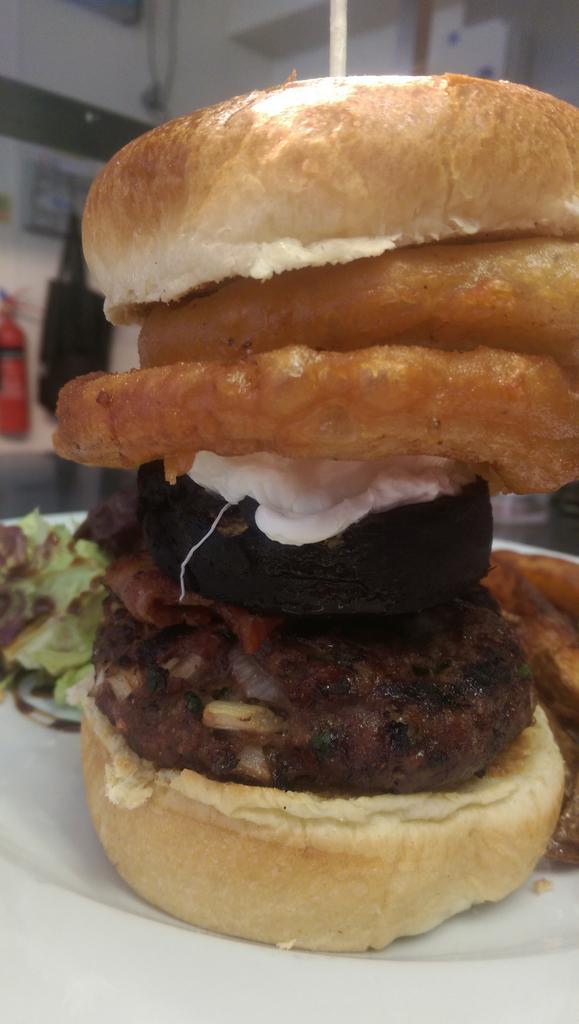 THE ENGLISHMAN! Steak burger, bacon, black pudding &amp; poached egg!! All this week! GOURMET BURGER WEEK!!