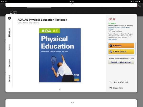 Prof_Yaffle05's tweet image. AS PE textbook. Get it ordered now. 
#gradechasing
#organised
#Alevel