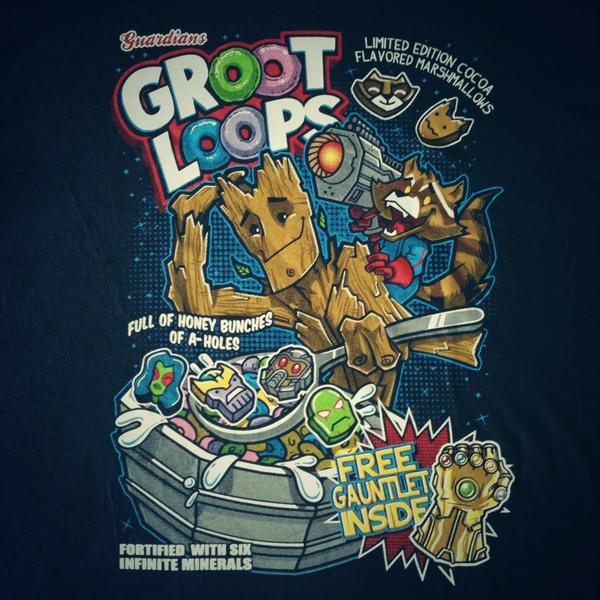 JohnBKost's tweet image. New t-shirt came in the mail. @prattprattpratt @Marvel #grootloops