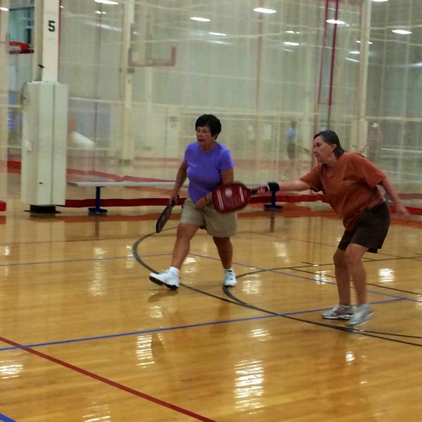 YesWeekWhitney's tweet image. Martha Hudson and Bonnie Walker practicing for tomorrow's pickleball tournament @greensborocity #soGSO