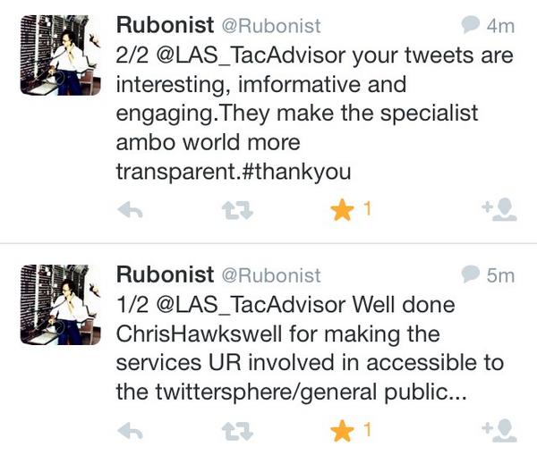 LAS_TacAdvisor's tweet photo. From a Local Authority Emergency Planner to an Ambulance Emergency Planner #TacAdvisor, thanks @Rubonist *blushes http://t.co/jKDKmPJjaa