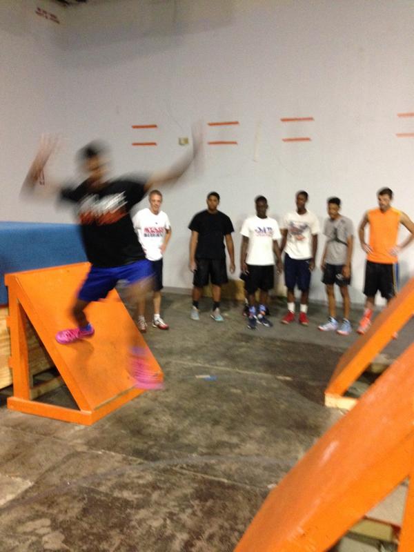 CoachPhillipsX's tweet photo. Back at American Ninja Warrior Training with the guys. A few pics tackling the course! #funhardwork http://t.co/1yUL98ellY