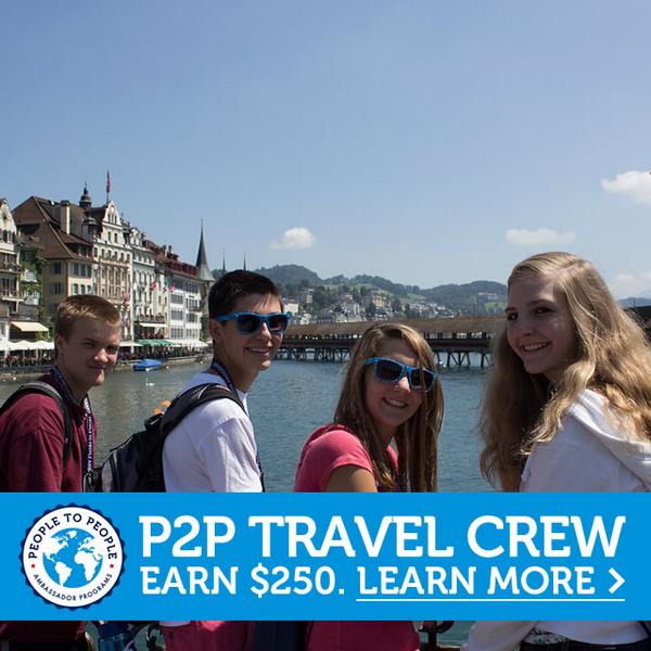PeopleToPeople's tweet photo. Travel with friends AND get up to $1,000 - check out how to create a P2P Travel Crew: http://t.co/xEQigPLCSe #pywchat http://t.co/rq0HHAiup2