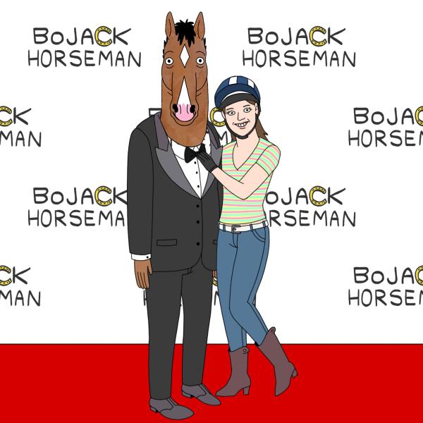 BoJackHorseman's tweet photo. I'm so dangerous that Meghan Oakenshield had to wear a helmet. #GetBoJacked #WearAHelmet #ItsTheLaw http://t.co/SWRqPxFftz