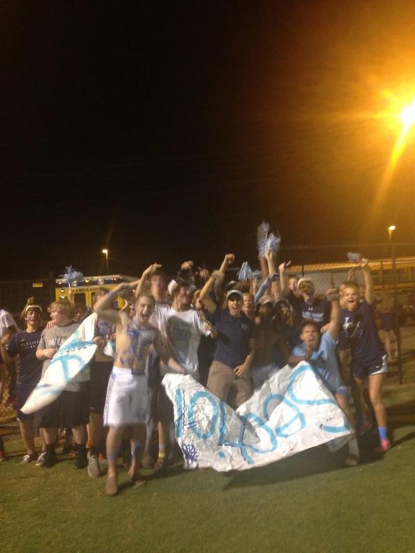 JCHSCheer's tweet photo. Student section still going strong @weflyfirstclass @realJCstudentS http://t.co/7lGNyha1ii