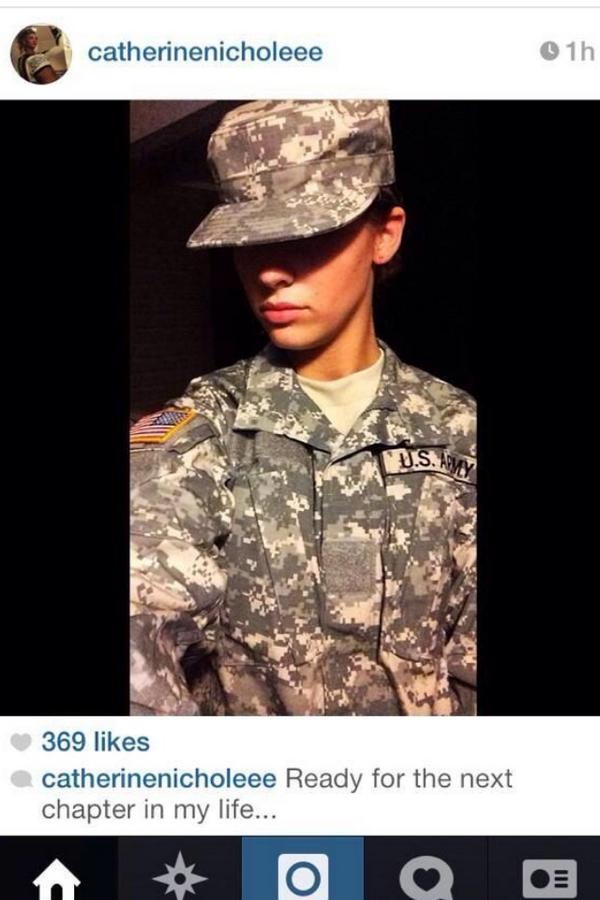 flyerquotes's tweet photo. Shooting Star alum @catperryy traded in her nfinitys for combat boots. Incredibly proud of her bravery and sacrifice💫 http://t.co/JhIAkIpMrD