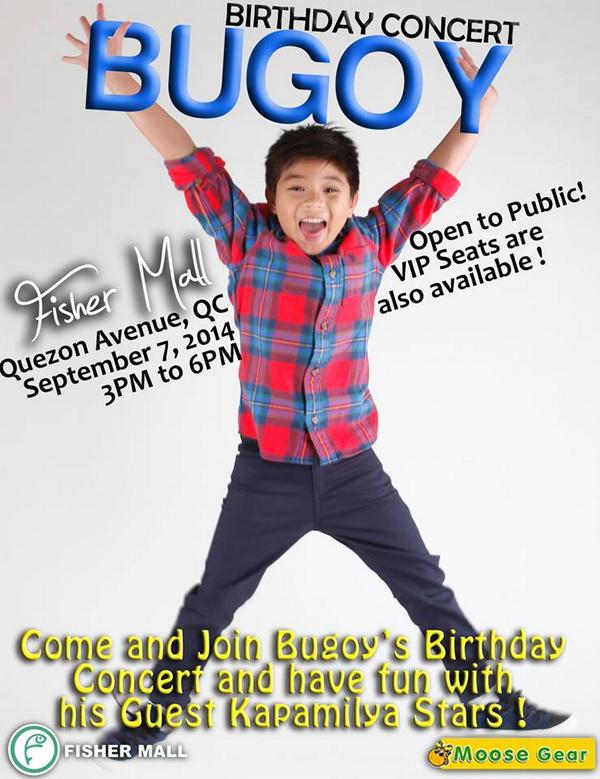 Bugz_Platoon's tweet photo. 9 more days to go! See you next Sunday!
Bugoy's Birthday Concert
Sept. 7 / Sun / 3PM-6PM
Fisher Mall, Quezon Ave., QC http://t.co/78RtrenJb1