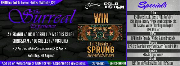 Tomorrow night! #sprung #suicidespecials #affinityneverdisappoints #coldmotion #surrealexperience #2for1 #jol #keen