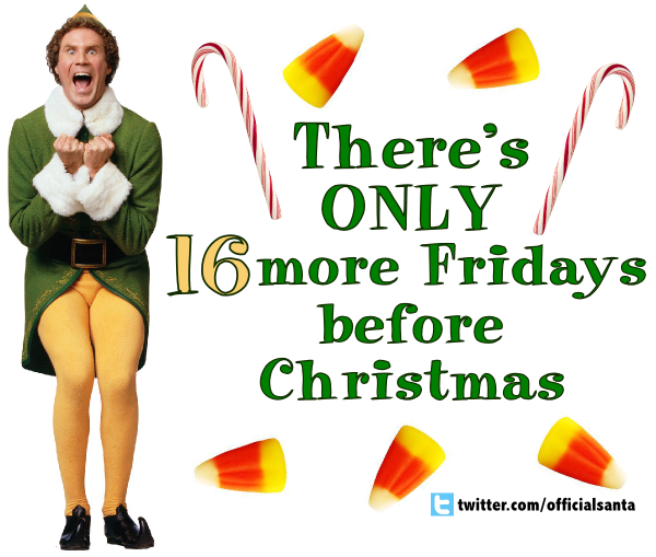 OfficialSanta's tweet photo. RT if you can't wait!!!! #16MoreFridaysToChristmas http://t.co/onWKSn7pxk