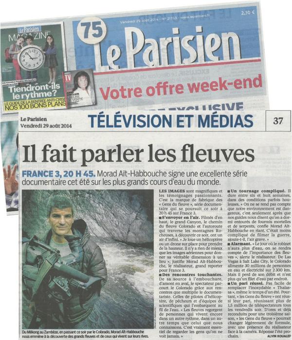 LPBV_tv's tweet photo. @le_Parisien auj découvrez #LeGensduFleuve +commentaires de @moradkabylie sur la réalisation de la série http://t.co/GtLGocB8Vu