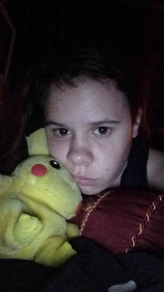 TrewPhoenix's tweet image. Snuggling up to my stuffie pikachu