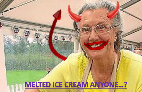 Matthew28735202's tweet photo. WHY THE HELL WOULD YOU TAKE ICE CREAM OUT OF THE FREEZER WHEN IT'S HOT OUTSIDE? #greatbritishbakeoff  #BringIainBack http://t.co/davPUK9xAq
