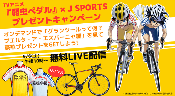 J Sports公式 ロードバイクとtvアニメ 弱虫ペダル 声優 山下大輝さん 代永翼さんのサイン入り総北 箱学サイクルジャージが当たるキャンペーン実施中 Http T Co Wpnxqef5vv 弱虫ペダル Jspopedal Http T Co Fmmem99qfr