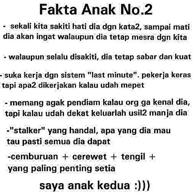 Fadiah Arifah On Twitter Betul Infiadotco Fakta Anak Kedua