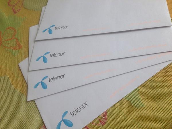 AmandaBernhed's tweet photo. Varför lägga allt i ett kuvert när man kan använda fyra? #InteMiljövänligtTelenor @telenor_service http://t.co/12ogErxBMr