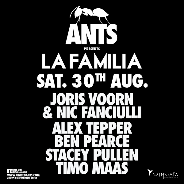 ushuaiaibiza's tweet photo. Today @ushuaiaibiza presents @UnitedAnts w/ @LaFamiliaOff + @jorisvoorn @nicfanciulli &amp; friends. Party starts at 3pm http://t.co/v0Cdh0Tlwh