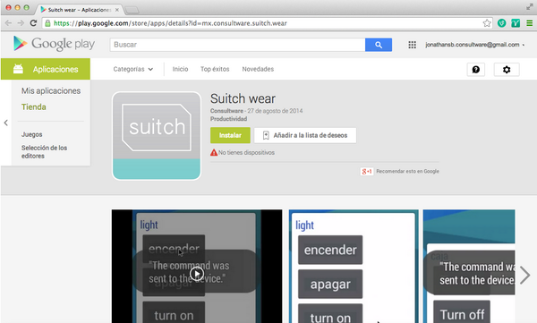 ¿Tienes un reloj #SamsungGearLive? Baja la app de suitch para este tu #androidwear!. play.google.com/store/apps/det….