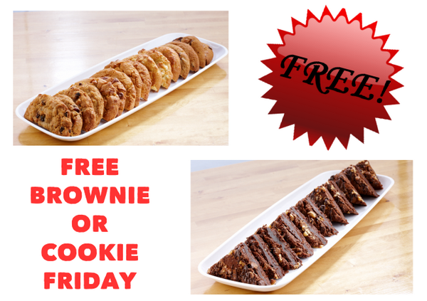 HAPPY FRIDAY!
Mention our ad and receive a free treat! Who doesn't enjoy cookies and brownies!?
Have a great weekend!