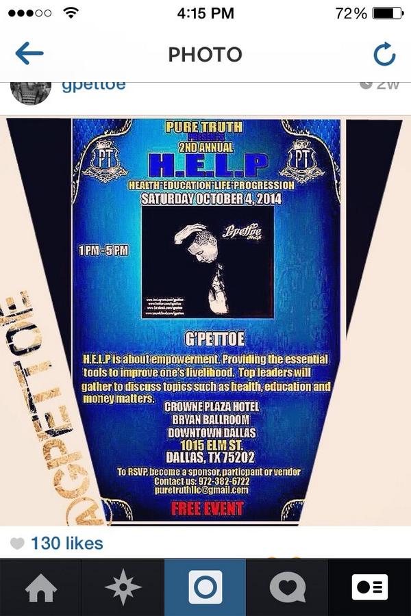 gpettoe's tweet photo. Catch Live In Dallas Tx Oct 4thโผ๏ธ If You Don't Know What To Expect ๐
http://t.co/jwdVT6DCR1 ๐ This #RT #Gpettoe http://t.co/e58cIngguK
