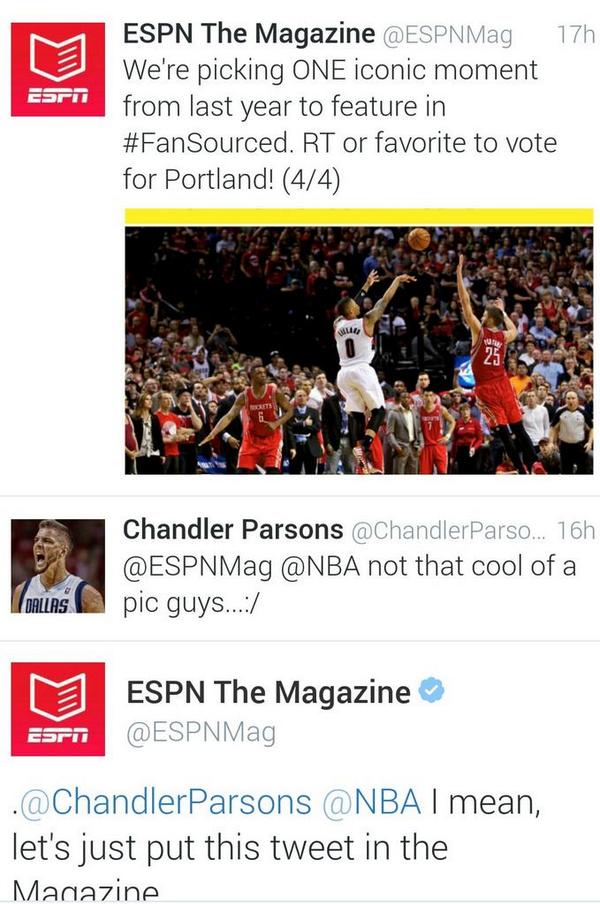 Blazer_Gang's tweet image. Looks like Chandler Parsons is still a little sore! #Blazergang