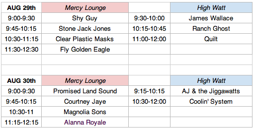 NashvilleCream's tweet image. Here's the schedule for #SoundsLikeSummer this weekend at @mercylounge and @thehighwatt.