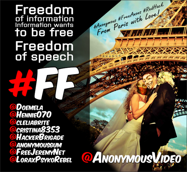 AnonymousVideo's tweet photo. ►#FF @Doemela @Hennie070 @cleliabrite @cristina8353 @HackerBrigade @anonymousgum @FreeJeremyNet @LoraxPsykoRebel http://t.co/FSPkyA03aM