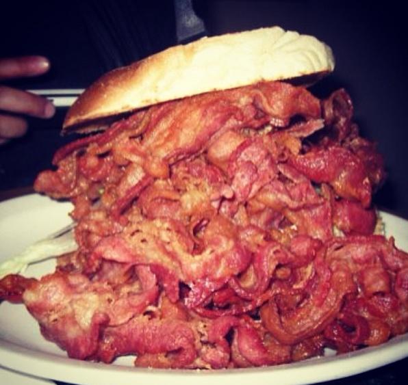 toebag's tweet photo. "@bacon_guru @fantasmo123 there is no such thing as too much bacon. http://t.co/tOSEUlkq9j"