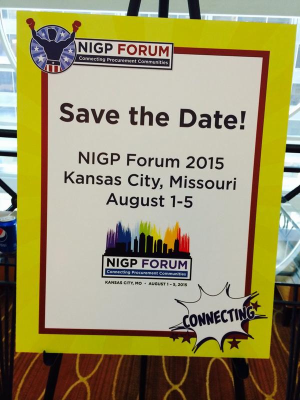 Save the date for <a href="/NIGPForum/">NIGP Forum</a> 2015 in Kansas City...August 1-5, 2015!