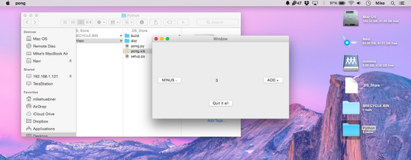 mikeizdead's tweet image. Put together a quick test project to learn Python, decided to make it interesting and connected it to Xcode. #pyobjc