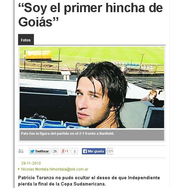 enunabaldosa's tweet photo. "Soy el primer hincha de Goiás". Patricio Toranzo, 2010.  #HabléDeMás http://t.co/cyFlzwGeBt