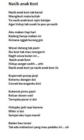 Anak Kost Lirik Lagu Arsia Lirik